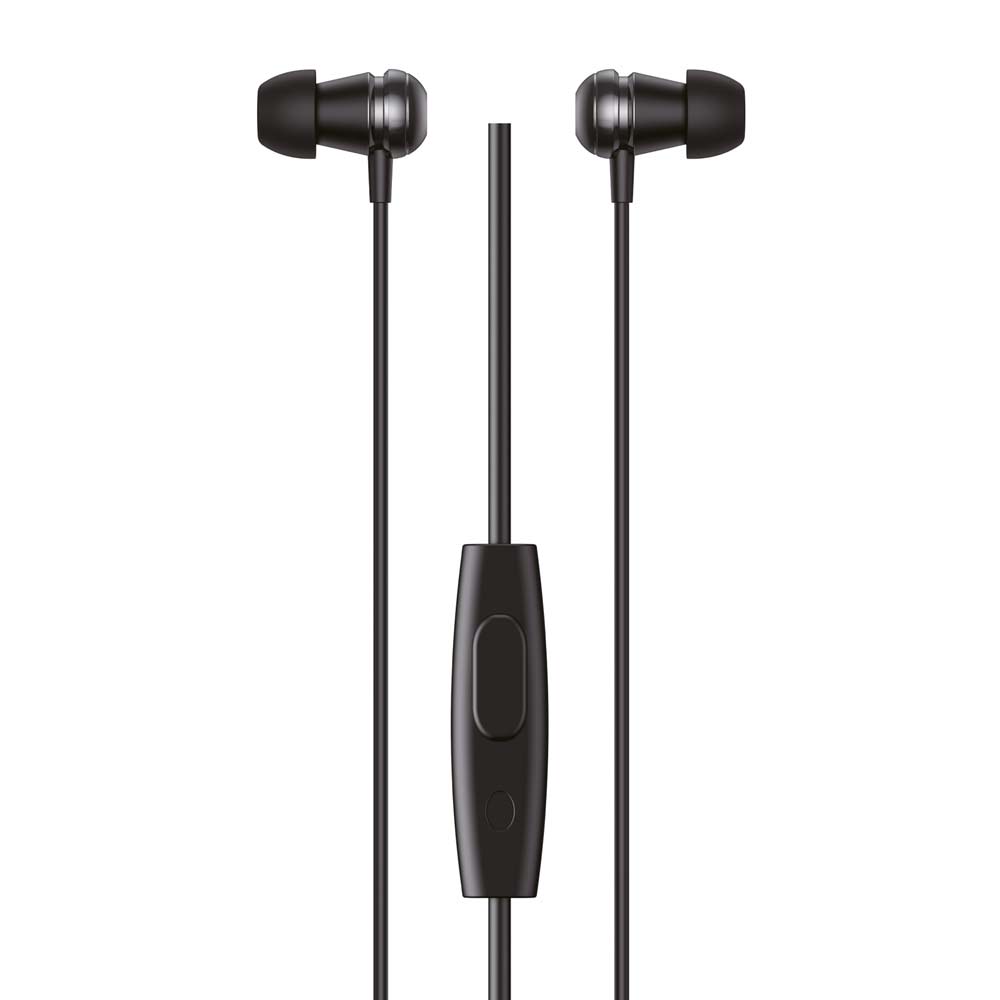 Imagen 1 del producto Audífonos in ear con micrófono Decibel E300C conector tipo c, aluminio, control de música y llamadas, negro