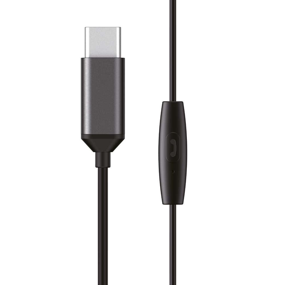 Imagen 2 del producto Audífonos in ear con micrófono Decibel E300C conector tipo c, aluminio, control de música y llamadas, negro