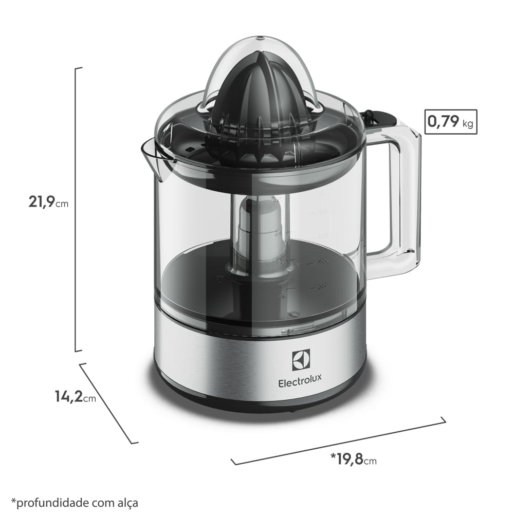 Imagen 2 del producto Exprimidor de naranja y cítricos ECP10 Electrolux, capacidad 800 ml, automático, gris