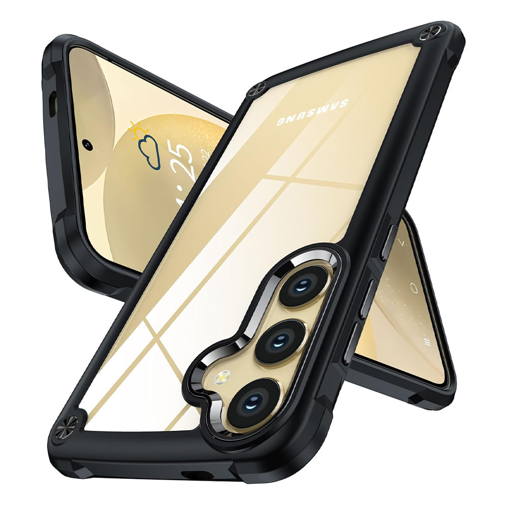 Case para Samsung Galaxy S24 amortiguador de choques, con bordes negro