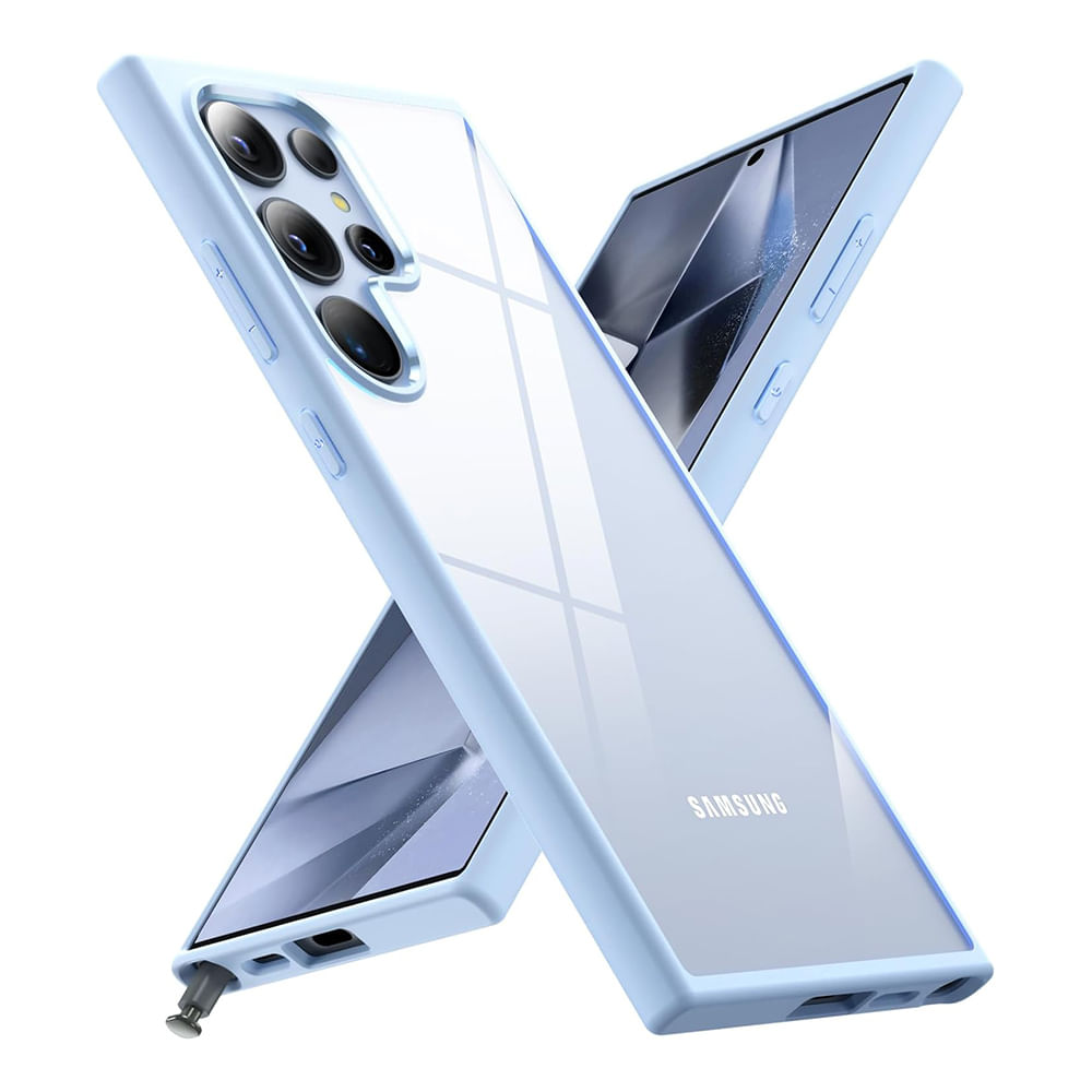 Case para Samsung Galaxy S24 Ultra amortiguador de choques, con bordes azul claro