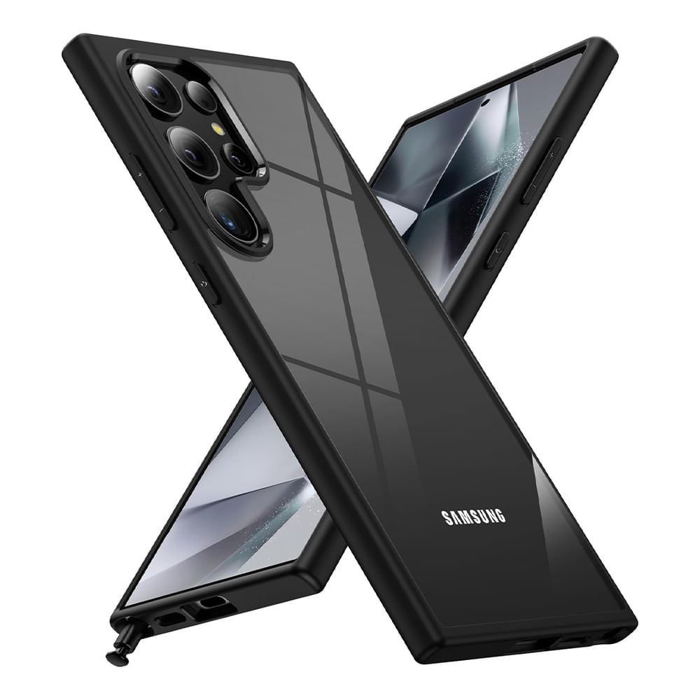 Case para Samsung Galaxy S24 Ultra amortiguador de choques, con bordes negro