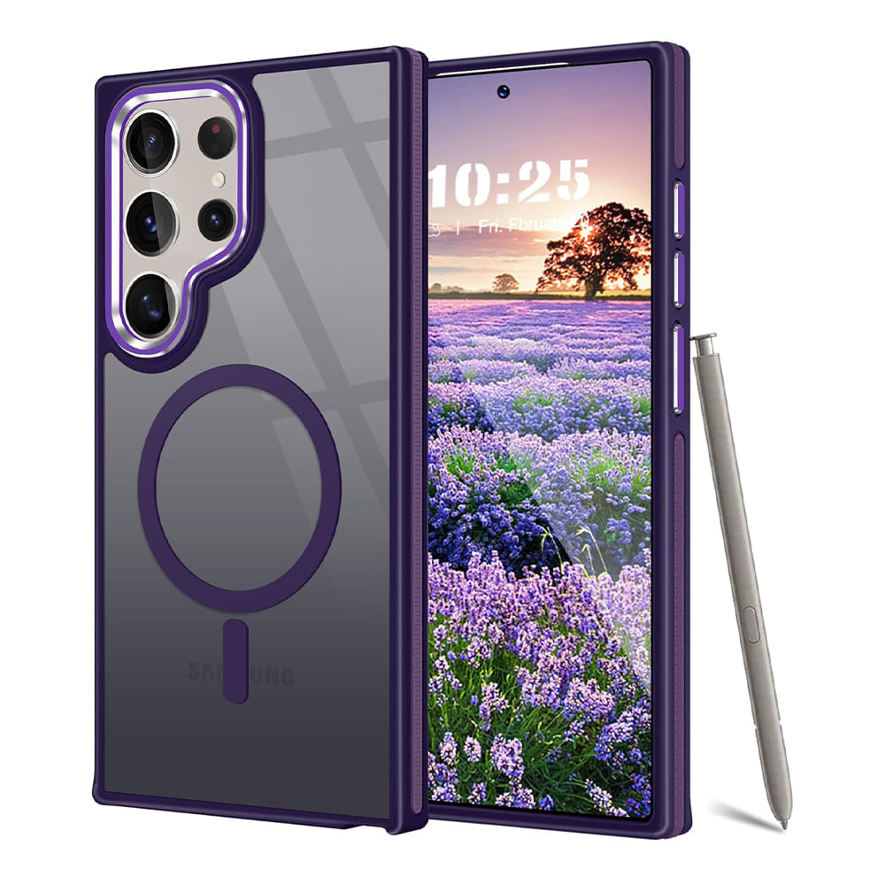 Case para Samsung Galaxy S24 Ultra amortiguador de choques, magnetico morado