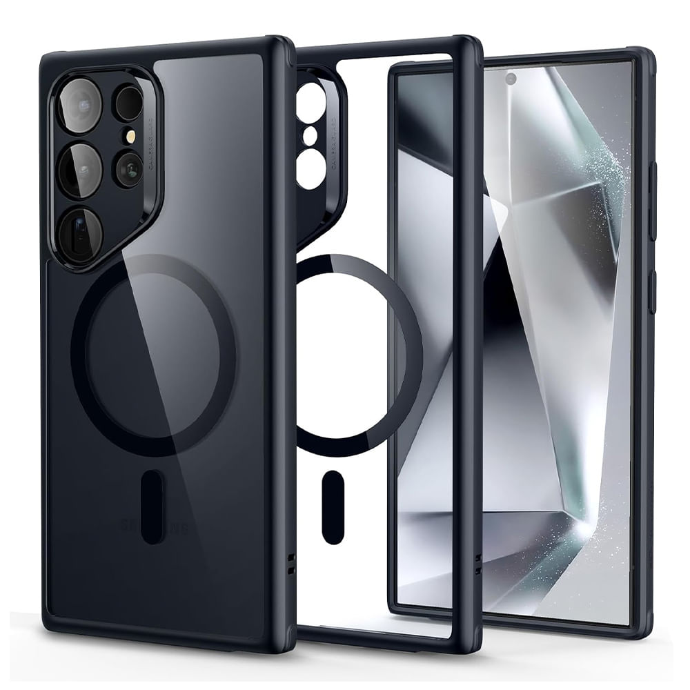 Case para Samsung S24 Ultra, amortiguador de choques, magnético negro