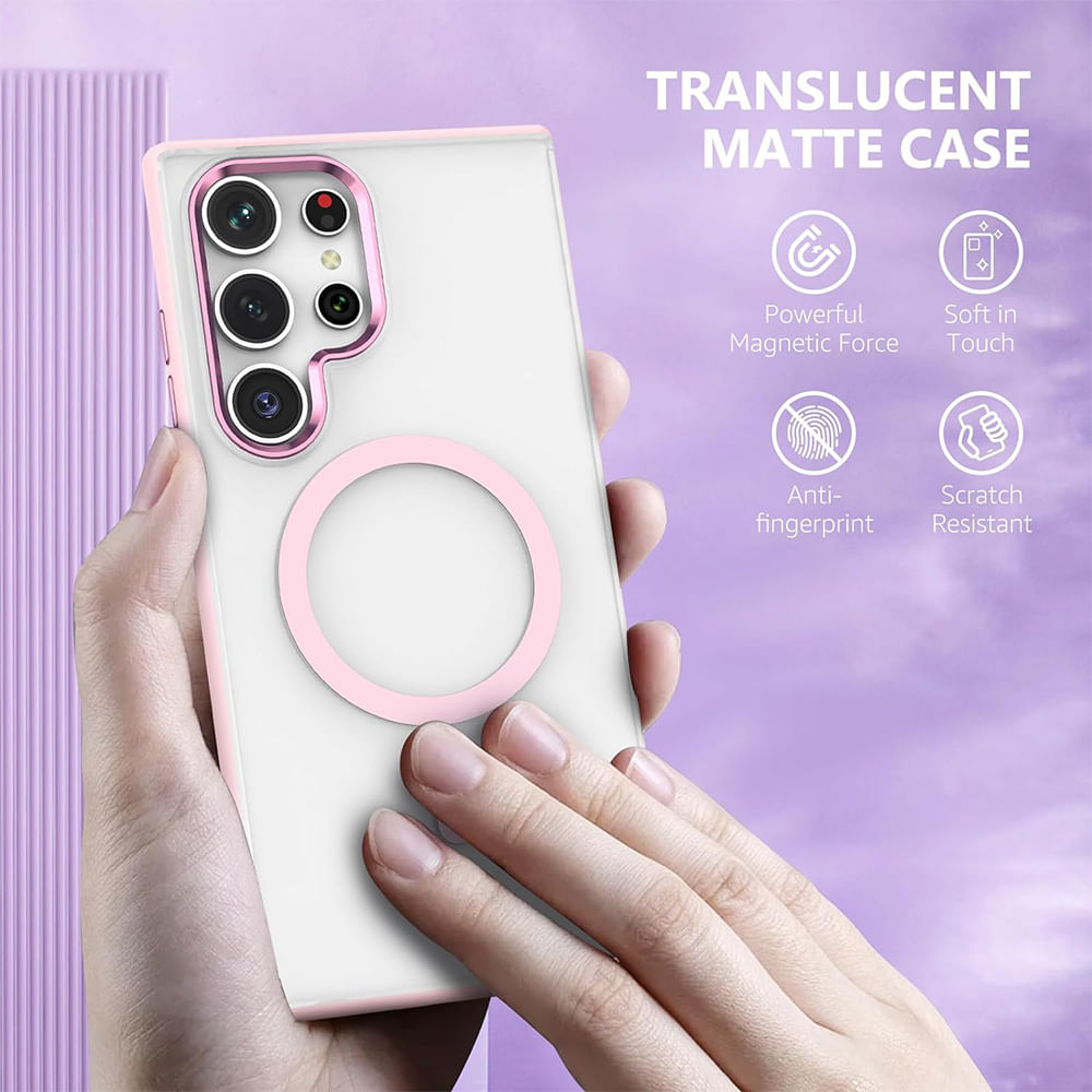 Imagen 2 del producto Case para Samsung Galaxy S24 Ultra amortiguador de choques, magnetico rosado