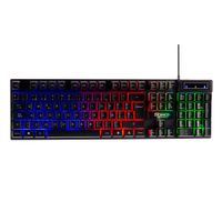 Teclado gamer alámbrico Coolbox T4G Fagot, conexión USB, membrana, negro