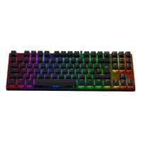 Teclado gamer alámbrico Coolbox T4G Nesher, conexión USB, 80% mecánico, idioma español, RGB, switch azul, negro