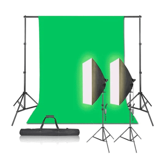 Kit fondo de tela muselina Chroma + Kit de luces LED
