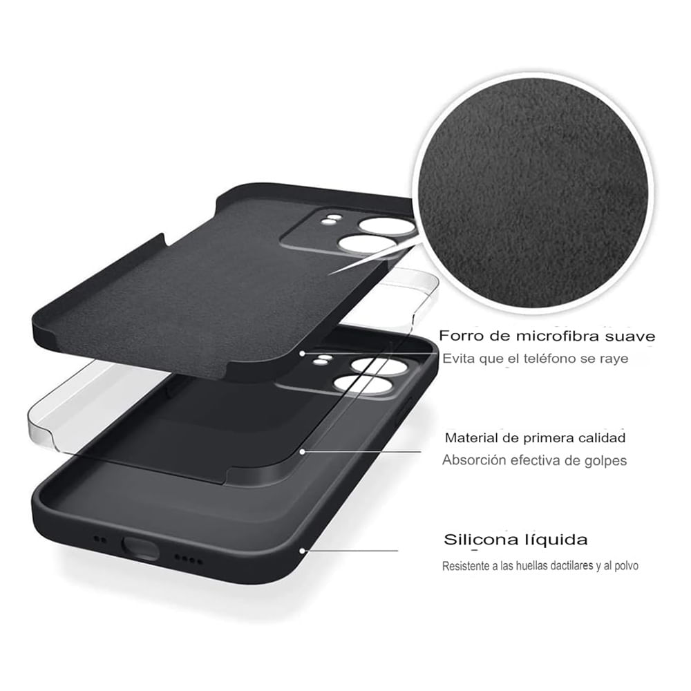 Imagen 2 del producto Case para Redmi 13C, amortiguador de choques, negro