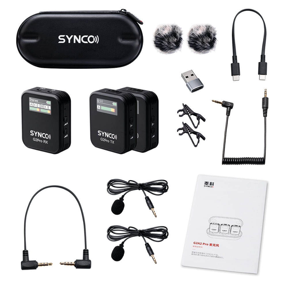 Imagen 2 del producto Sistema de micrófono Synco G2A2 PRO inalámbrico, compacto y versátil, negro
