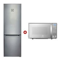 Combo Electrolux: Refrigeradora ERT32G2KSQS, capacidad 310L, gris + Microondas EMDO20S2GSRUG, capacidad 20L