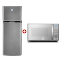 Combo Electrolux: Refrigeradora ERT18G2HNI Top Mount Frost, 138 litros, plateado + Microondas EMDO20S2GSRUG, 20 litros, 600 W, plateado