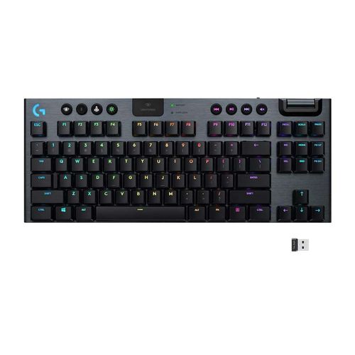 Teclado gamer Logitech G G915 TKL mecánico, inalámbrico, receptor usb, switch bajo perfil, RGB