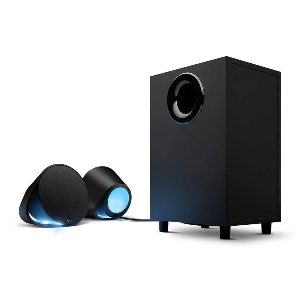 Parlantes para PC gamer Logitech G560 subwoofer 2.1, conexión usb y bluetooth, 120W, luces RGB, negro