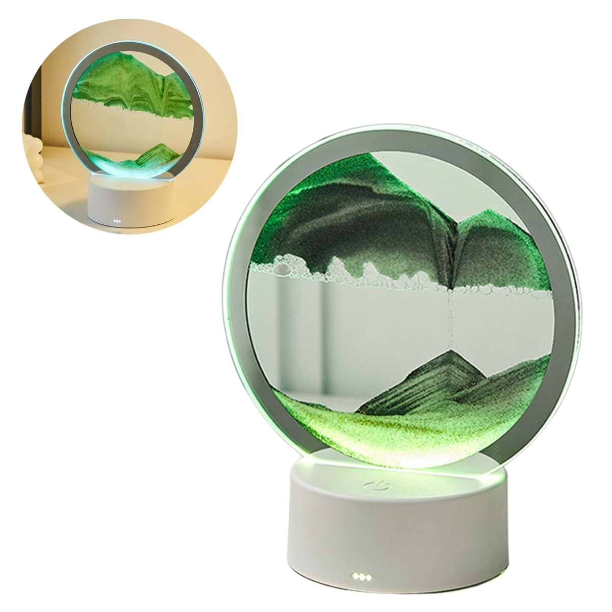 Imagen 1 del producto Lámpara Led RGB Tipo Reloj De Arena Verde
