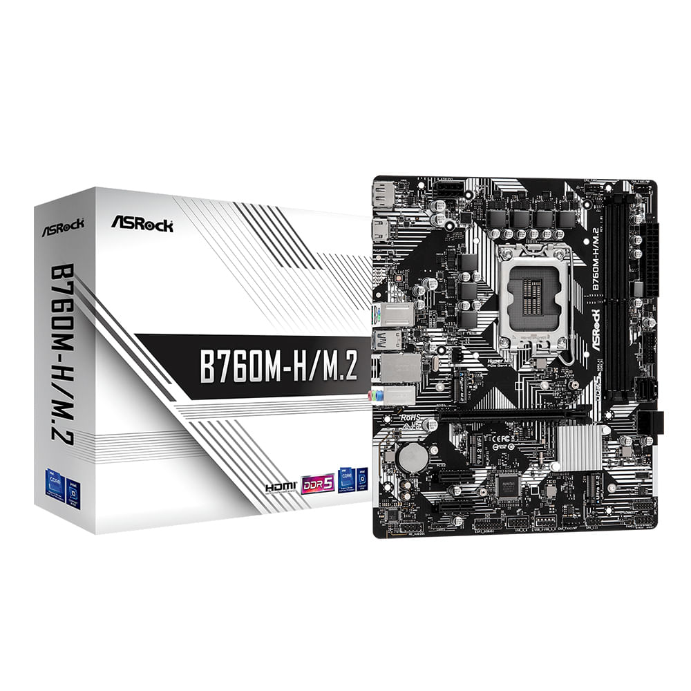Placa madre Asrock B760M-H M.2, LGA1700, DDR5, MATX