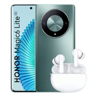 Celular Honor Magic 6 Lite 256GB, 8GB RAM, cámara trasera 108MP y frontal 16MP, 6.78"", verde + Earbuds X5