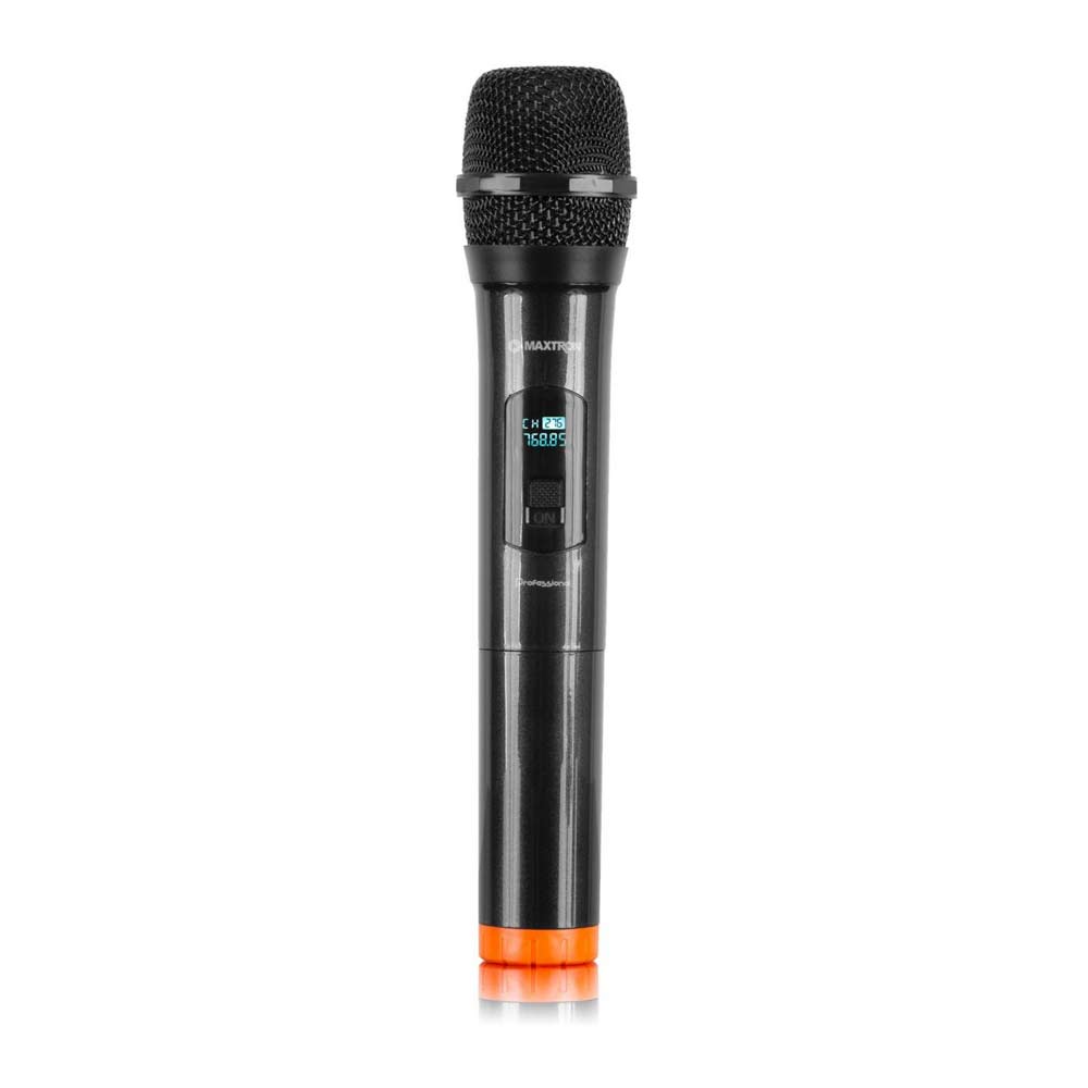 Micrófono inalámbrico Maxtron Professional MX 788 cobertura 20 m, 92 dB, receptor con plug 6.35 mm, negro