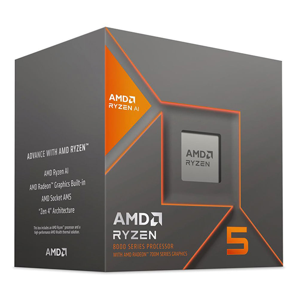 Procesador AMD Ryzen 5 8600G (IA), 5Ghz, 6 cores, AM5,  65W
