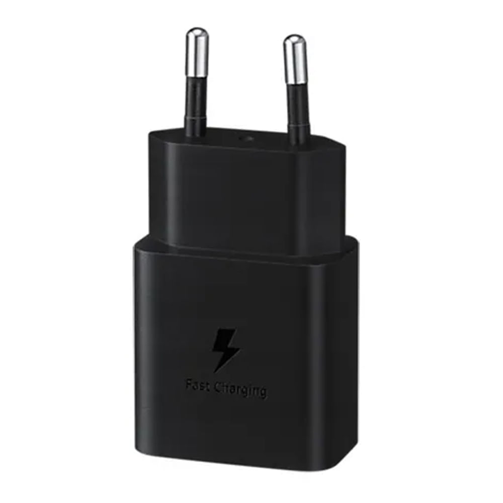 Imagen 2 del producto Cargador de pared + cable Samsung Tipo C a Tipo C, 15W, carga rápida, negro