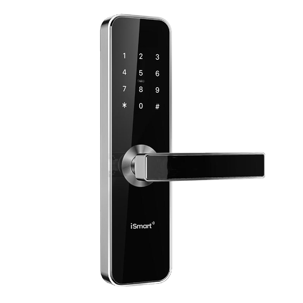 Imagen 2 del producto Cerradura inteligente bluetooth iSmart IL31S mediana, 5 métodos de apertura, negra con plateada