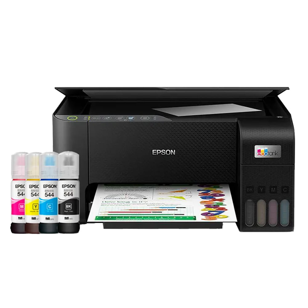 Impresora multifuncional Epson EcoTank L3250, inyección de tinta, inalámbrica, Wi-Fi, con tanques recargables + 4 botellas de tinta