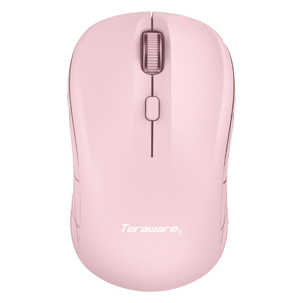 Mouse inalámbrico Coolbox Teraware MO-211W 1600 dpi, 4 botones, receptor USB, usa 1 pila AA, rosado