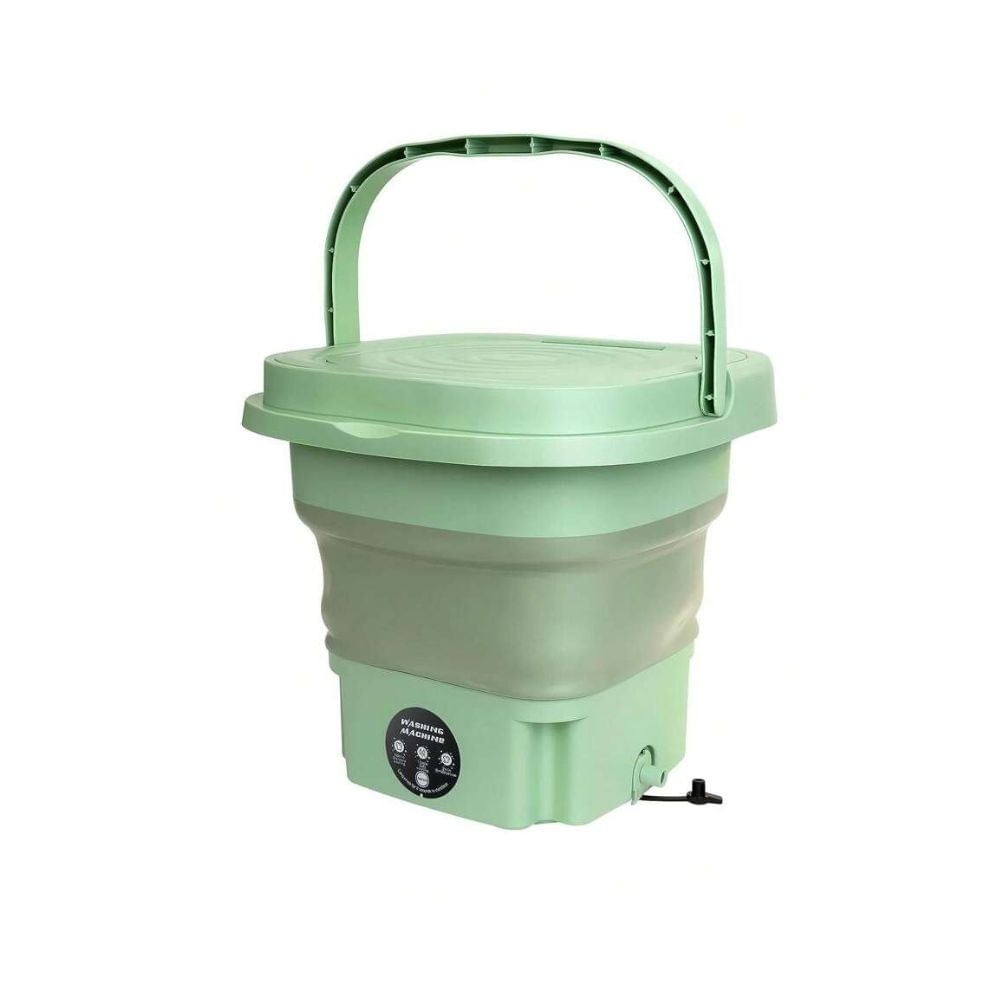 Imagen 2 del producto Mini lavadora portátil Genérica plegable, lavado y secado, verde