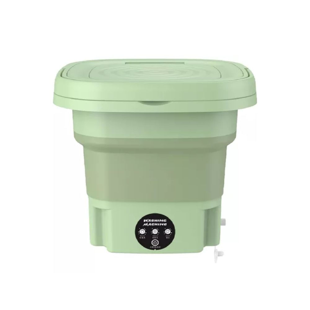 Imagen 1 del producto Mini lavadora portátil Genérica plegable, lavado y secado, verde