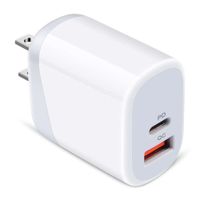 Cargador de pared Coolbox GMobile 2 puertos usb, 1 puerto tipo C, 2 AC, soporte para celular, blanco