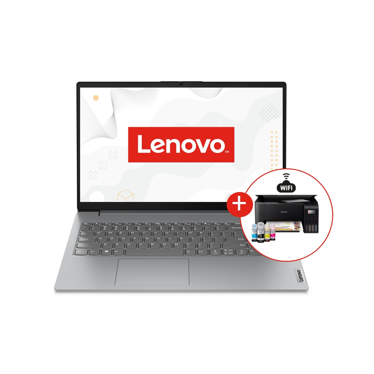 Combo: Laptop Lenovo V15 G4 15.6" FHD, AMD Ryzen 3-7320U, 256GB SSD, 8GB RAM, FreeDOS - sin sistema operativo + Impresora Epson L3250