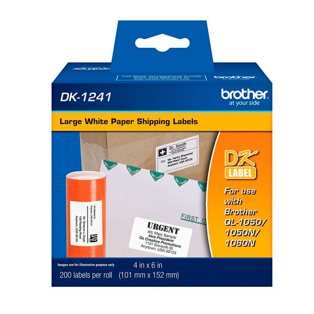 Imagen 1 del producto Cinta Brother DK-1241 (102mm x 152mm), 200 etiquetas DK1241