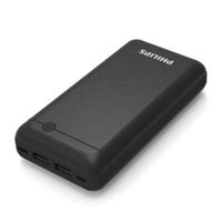 Reacondicionado: Batería externa Philips indicador led, 20000 mah, negro