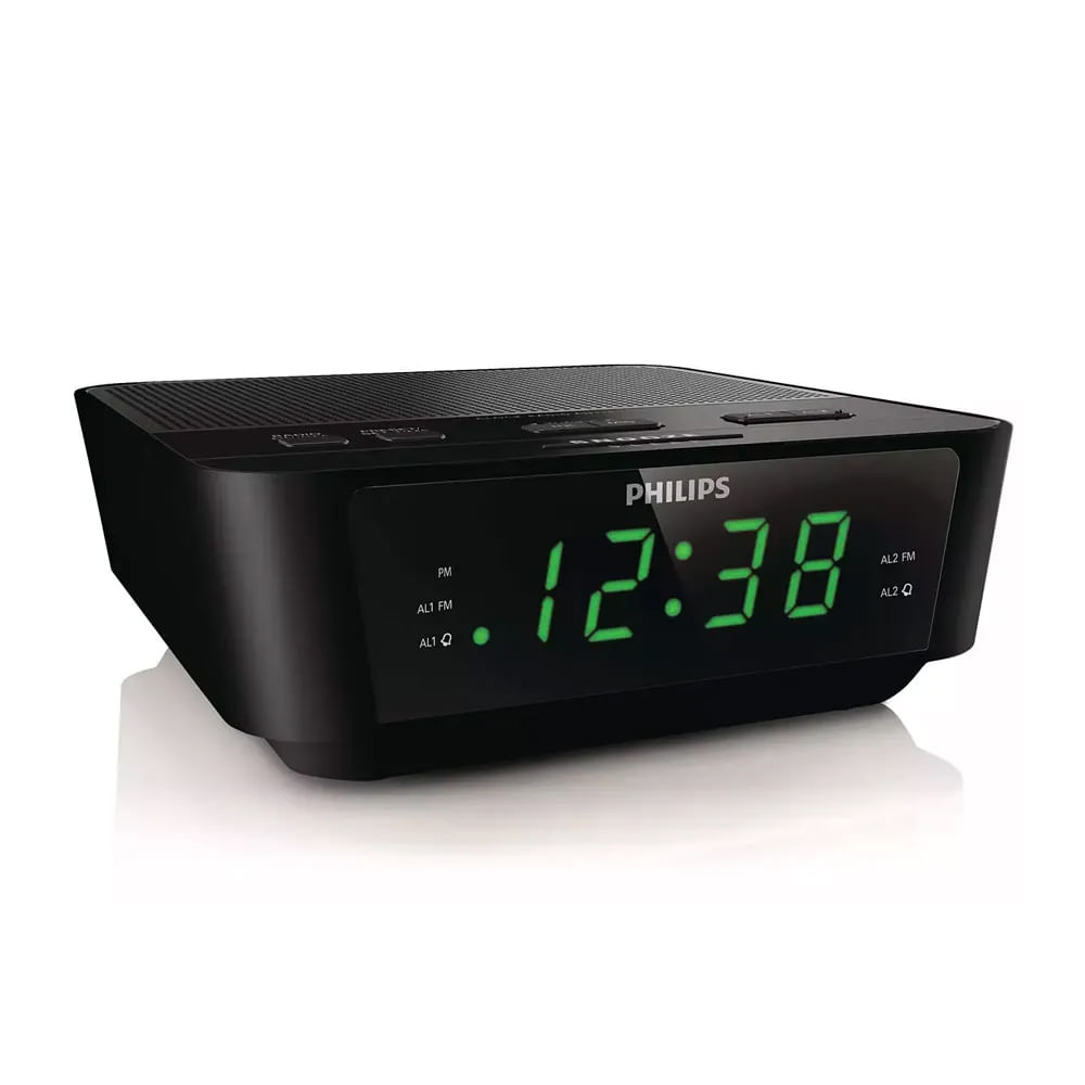 Imagen 2 del producto Reacondicionado: Radio reloj despertador Philips AJ3116M FM, alarma dual, batería de reserva, snooze, negro