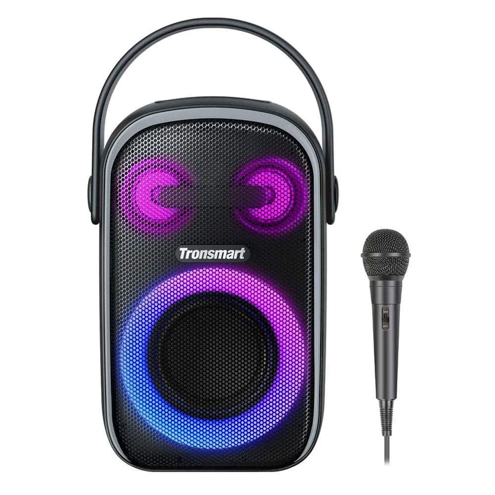 Parlante bluetooth Tronsmart Halo 110 60W, resistente al agua IPX6, hasta 18 horas de reproducción, luz led, función karaoke y guitarra, inc micrófono