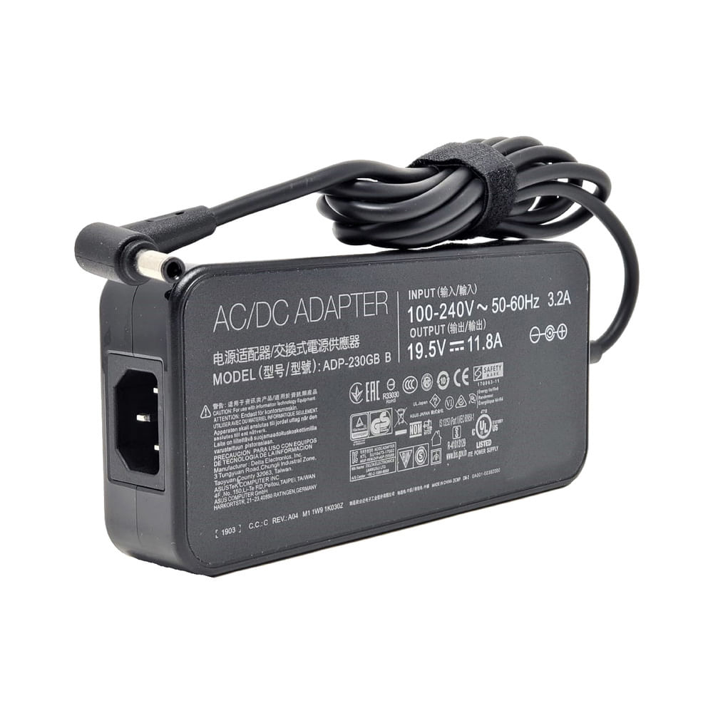 Cargador genérico para laptop ASUS 19.5V, 11.8A, 230W, 6.0*3.7 Punta Aguja pequeña