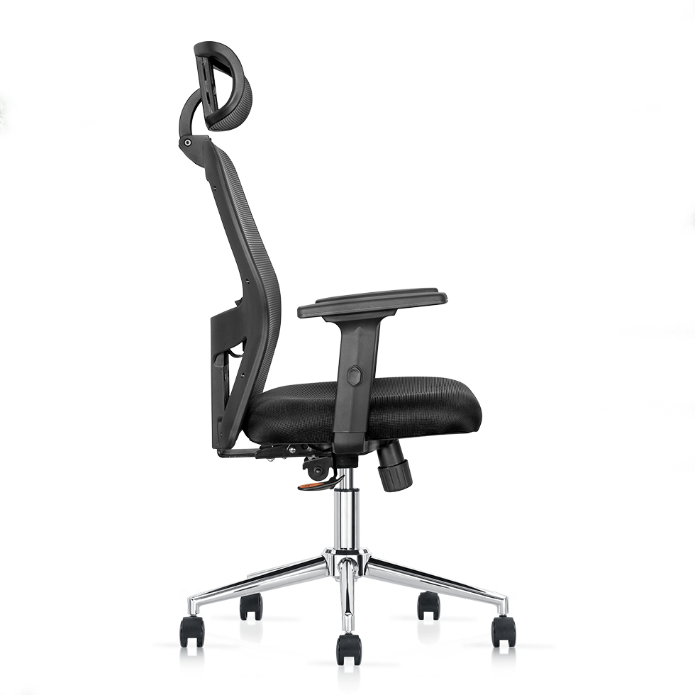 Imagen 2 del producto Silla ergonómica Decorplas Lyon Ejecutiva, soporte lumbar regulable, inclinación, tapiz de tela, capacidad máx. 120 kg, negro