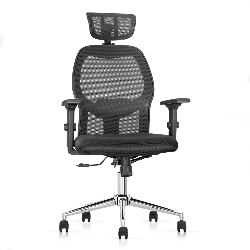Silla ergonómica Decorplas Lyon Ejecutiva, soporte lumbar regulable, inclinación, tapiz de tela, capacidad máx. 120 kg, negro