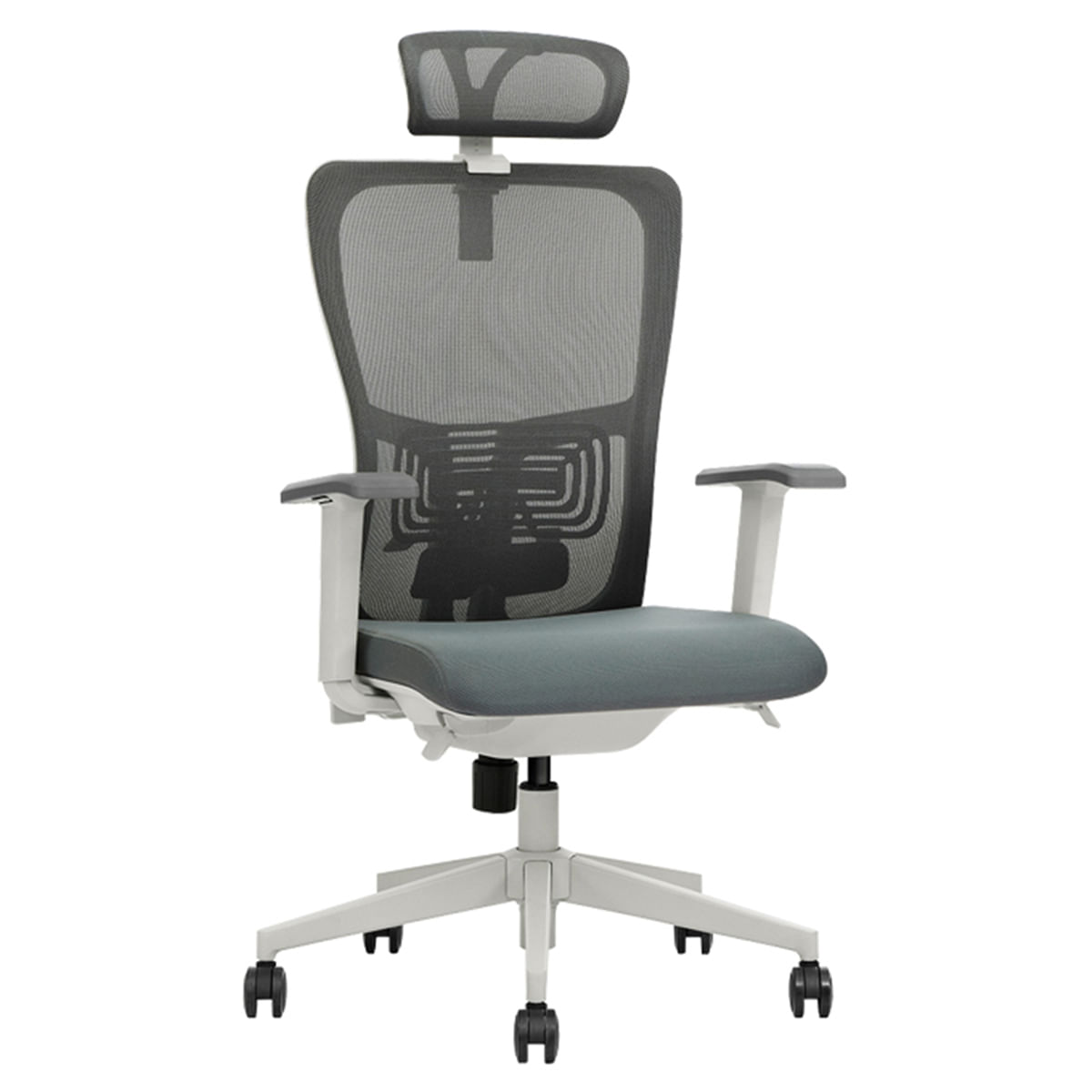 Imagen 2 del producto Silla ergonómica Decorplas Seul, soporte lumbar, inclinación, tapiz de tela, capacidad máx. 110 kg, gris