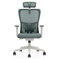 Silla ergonómica Decorplas Seul, soporte lumbar, inclinación, tapiz de tela, capacidad máx. 110 kg, gris