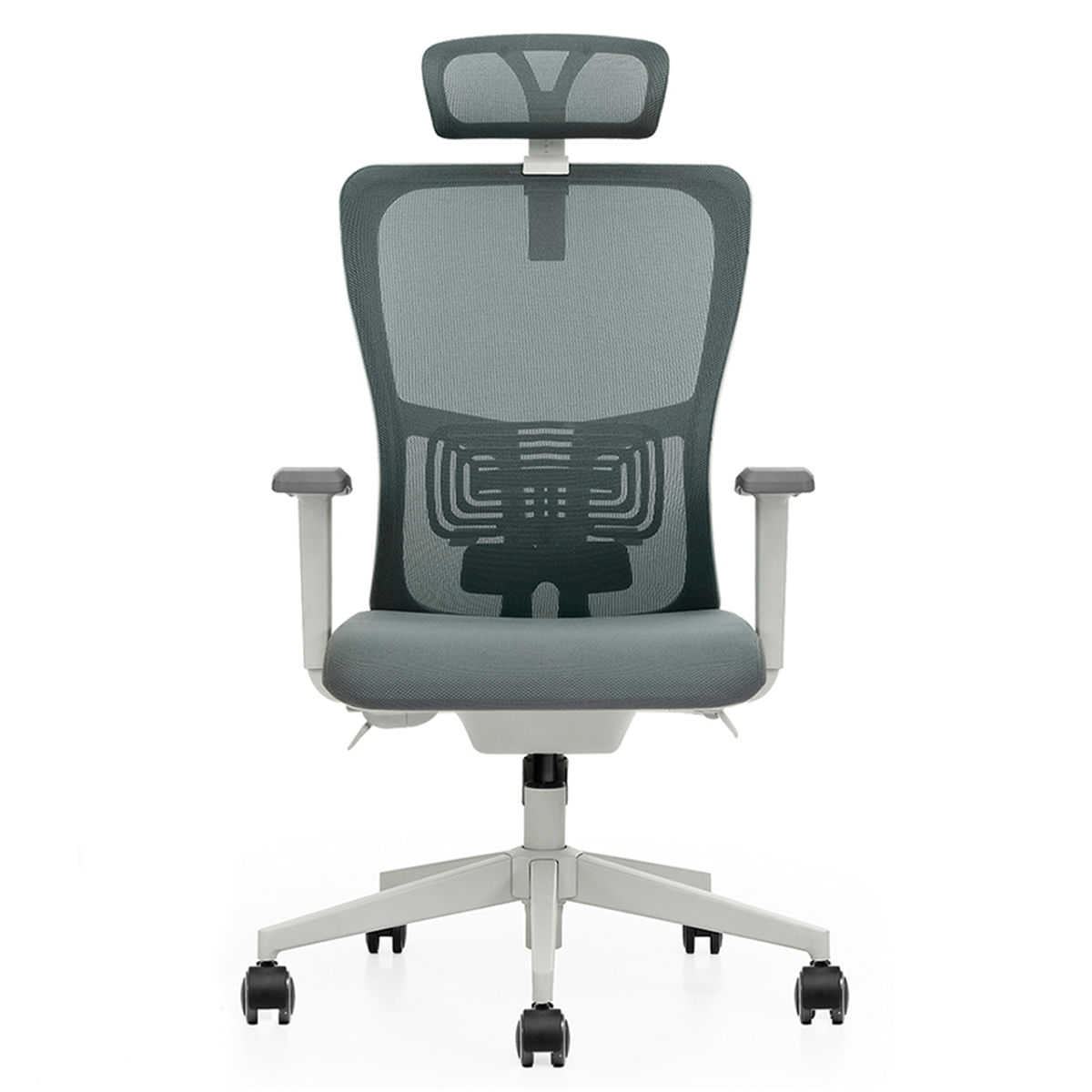 Silla ergonómica Decorplas Seul, soporte lumbar, inclinación, tapiz de tela, capacidad máx. 110 kg, gris