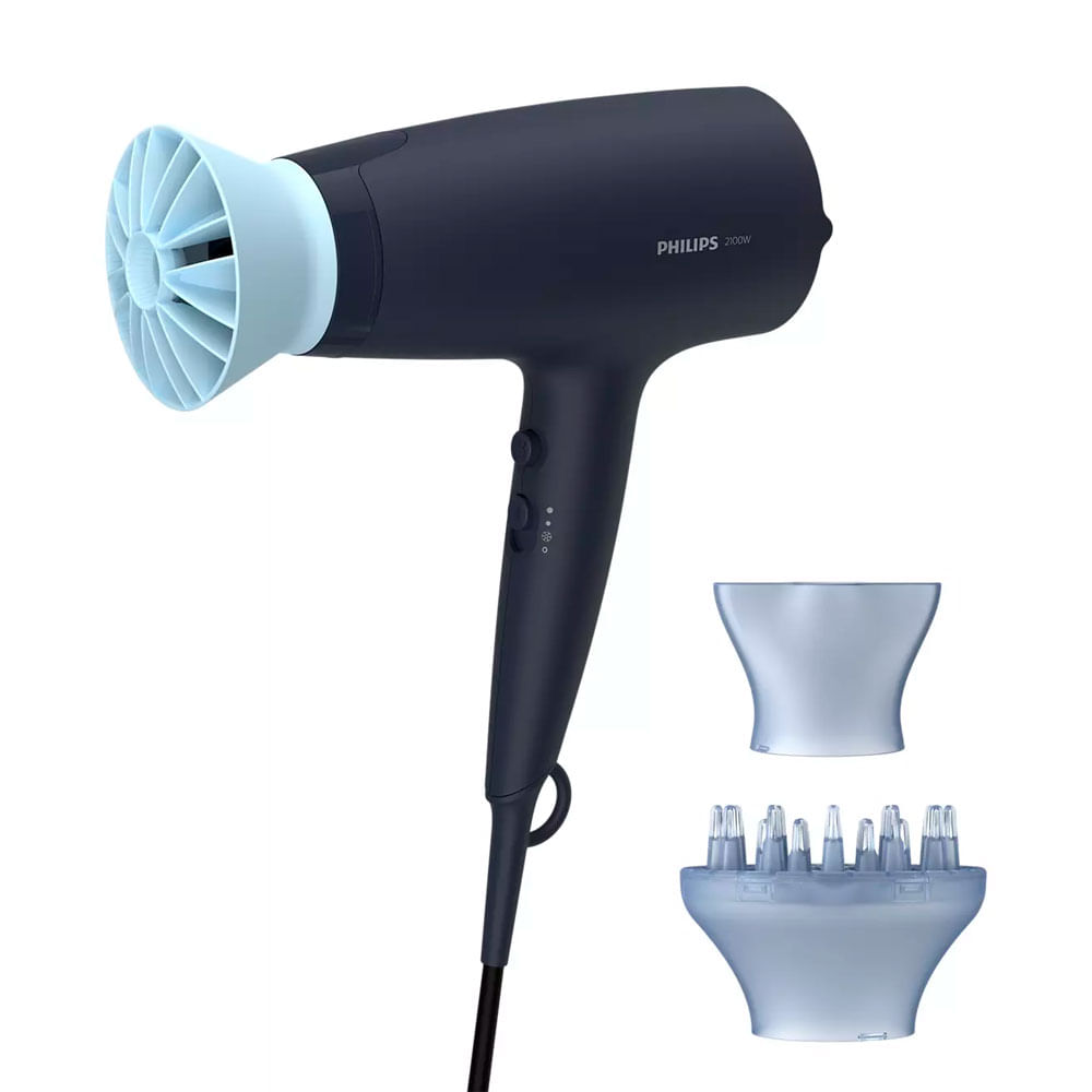 Secador de cabello Philips BHD360-20 2100W, 6 niveles de temperatura, cable 1.8m, negro