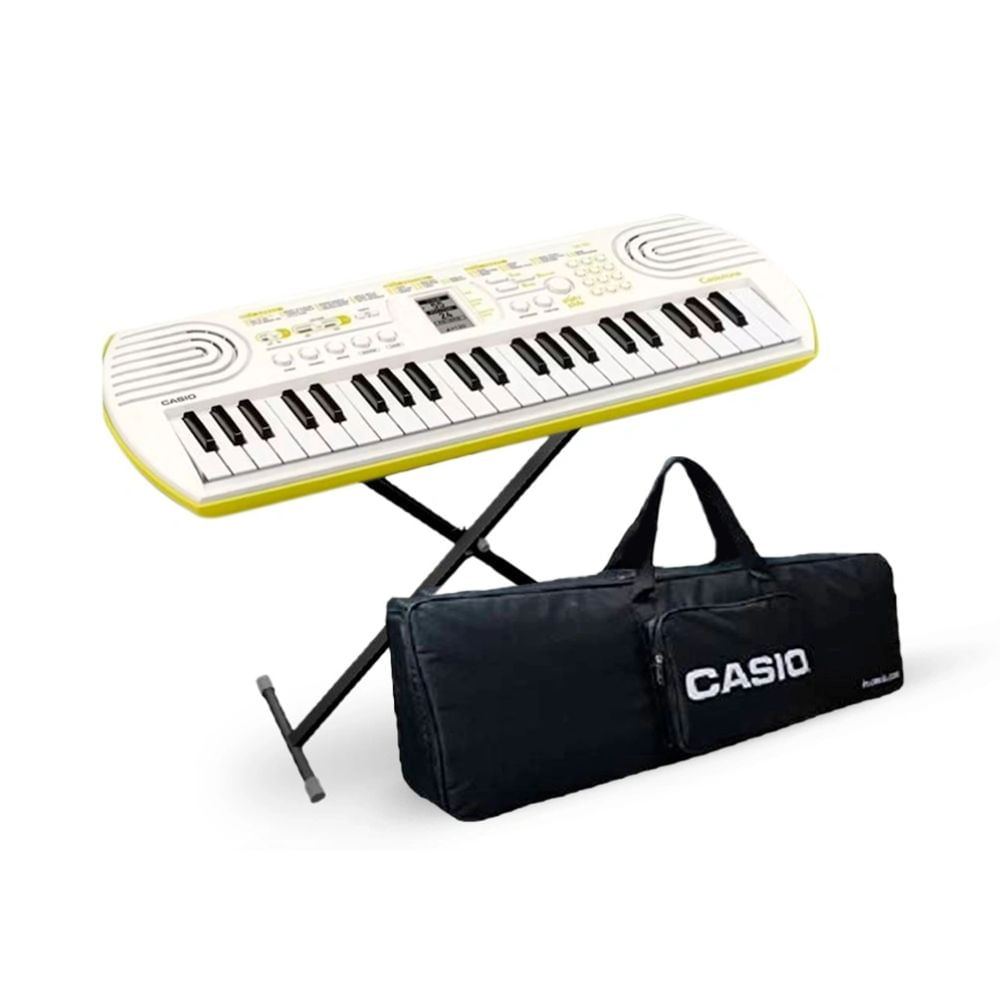Teclado musical Cassio SA-80 44 teclas, 100 tonos, 50 ritmos, blanco + Funda