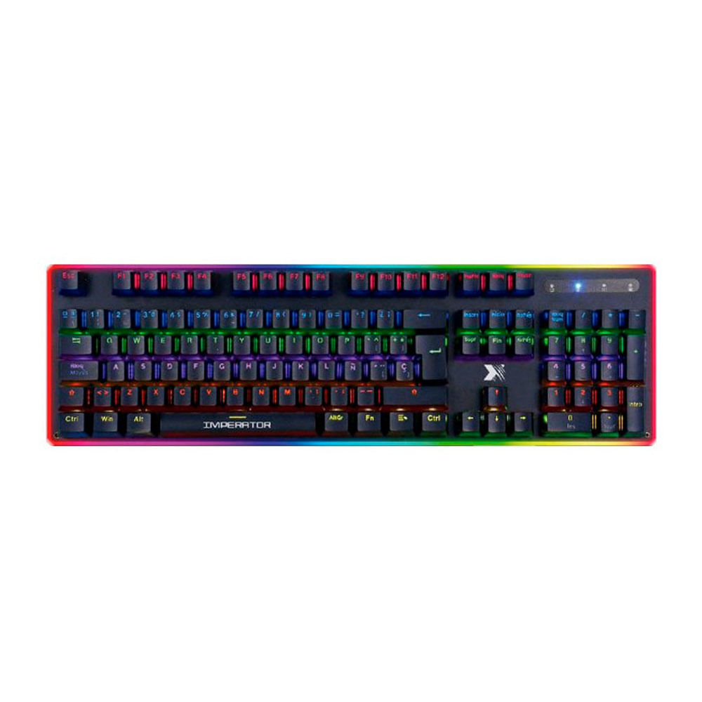 Teclado gamer Xblade Elite Imperator mecánico, alámbrico, conexión usb, luces RGB