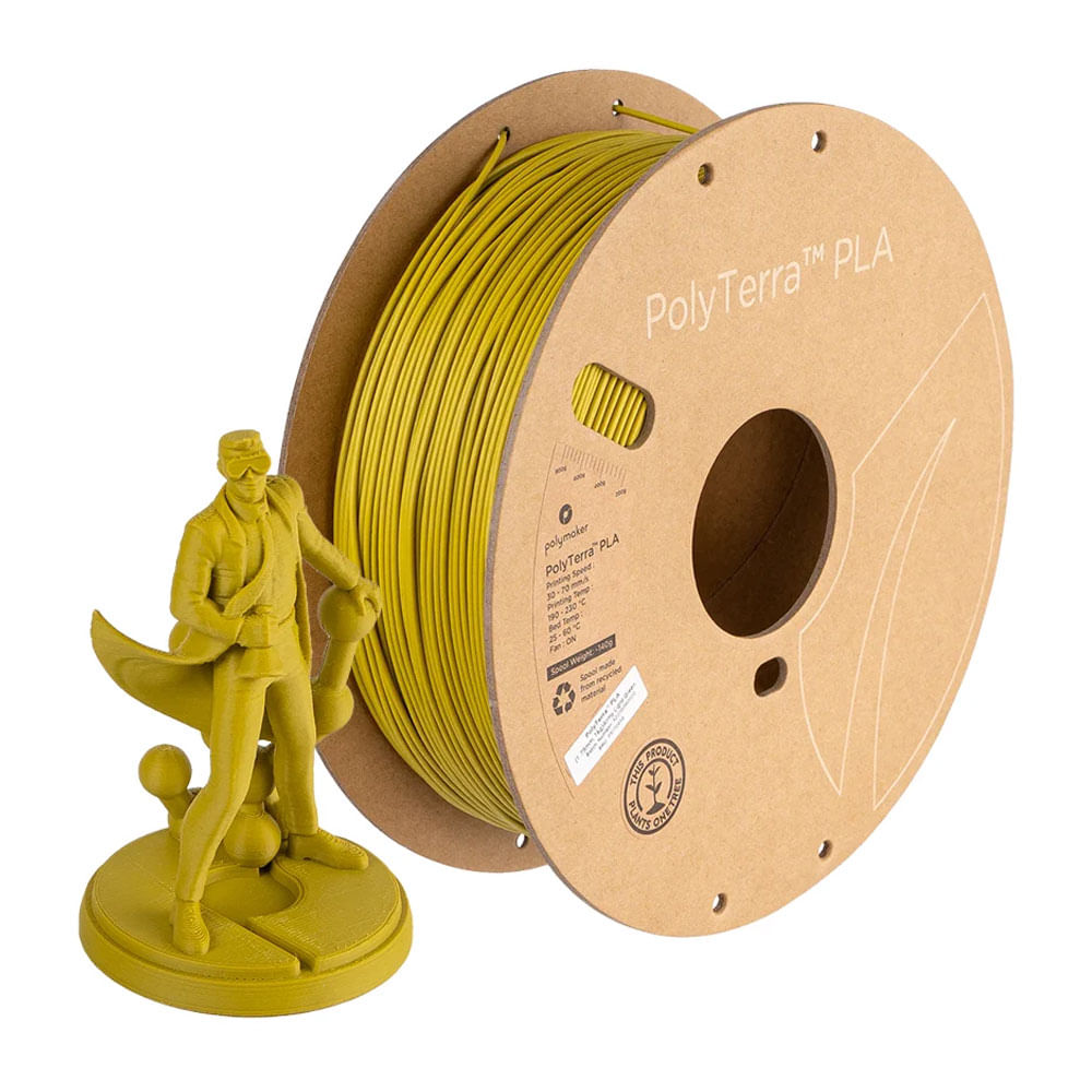 Imagen 1 del producto Filamento Polymaker PolyTerra PLA 1.75 mm, 1 kg, verde claro militar