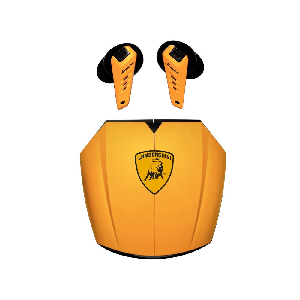 Audífonos bluetooth True Wireless Lamborghini Lambo Bud Huracan 700 Orion duración máx. 6 horas, amarillo