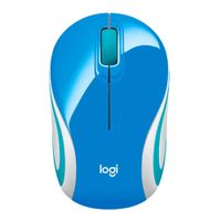 Reacondicionado: Mouse mini inalámbrico Logitech M187 receptor usb, 1000 dpi, 3 botones, usa pila, azul