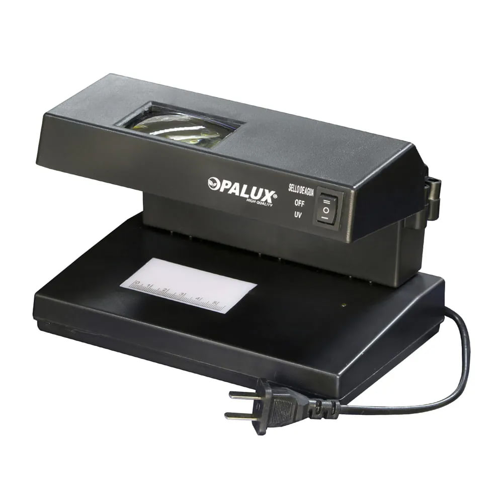 Reacondicionado: Detector de billetes falsos Opalux con luz UV 9w, sello de agua, lupa 220v