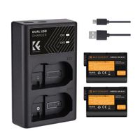 Cargador Dual K&F Concept KF28.0012 para batería EN-EL15, negro + 2 baterías