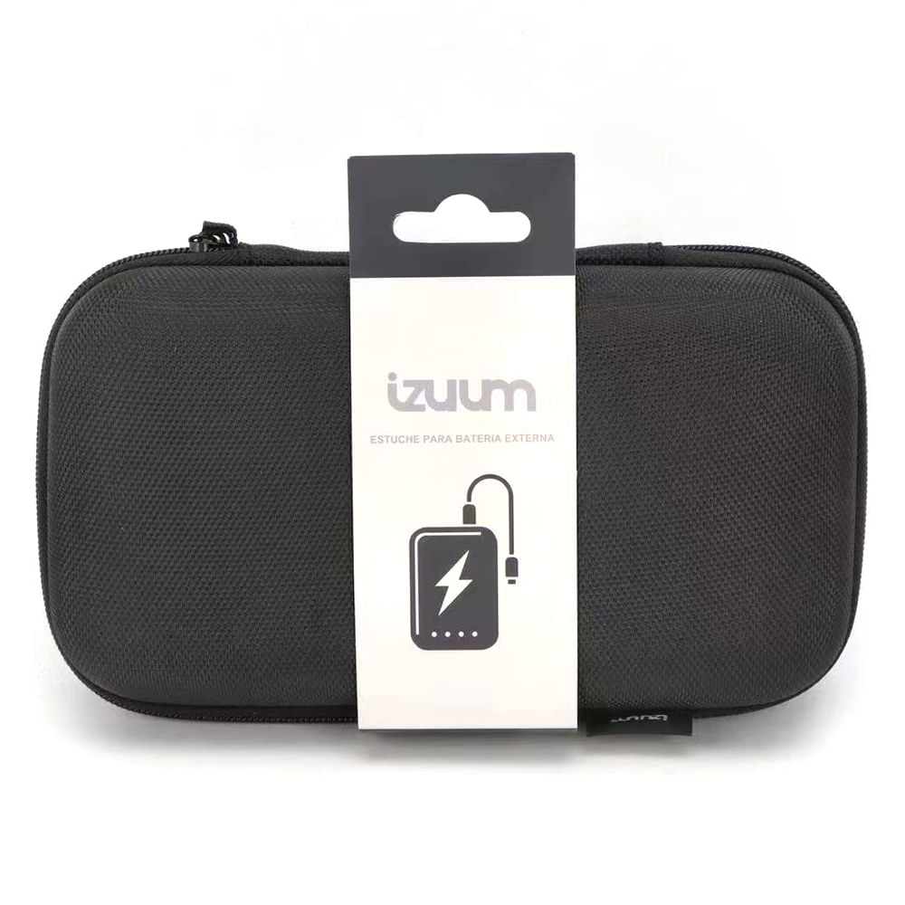 Estuche de carcasa rígida con malla separadora para batería externa, negro